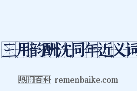 三用韵酬沈同年近义词是什么意思的图片
